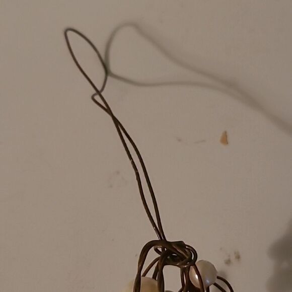 Elegant Pearl-Embellished Wire Cross Ornament - Picture 3 of 12